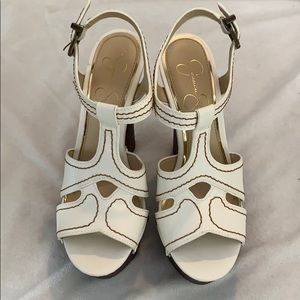 Jessica Simpson white heel
